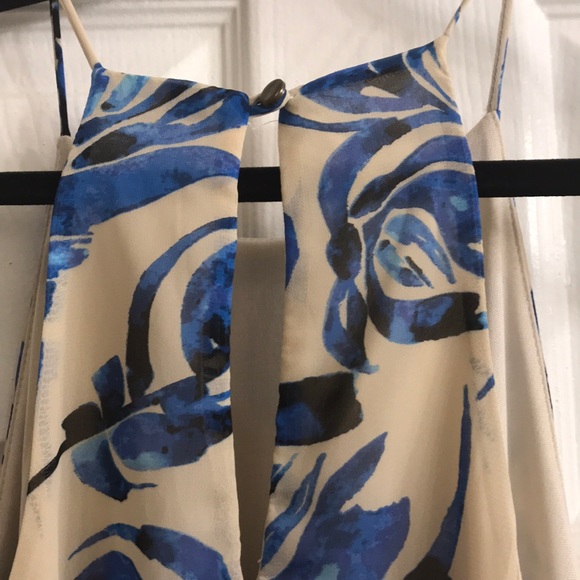 NWOT High neck blue/tan swing dress - Picture 3 of 4